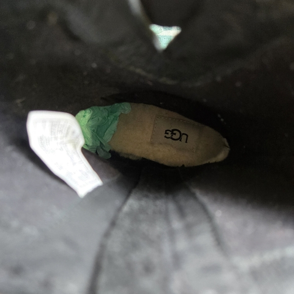 Ugg Potero Black Leather Wedge Women's Boots Size 7.5 EUC - Picture 4 of 13